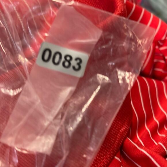 Nike Golf size L red & whit striped Dri-fit shirt. - Picture 6 of 6